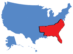small image of America with highlighted locations